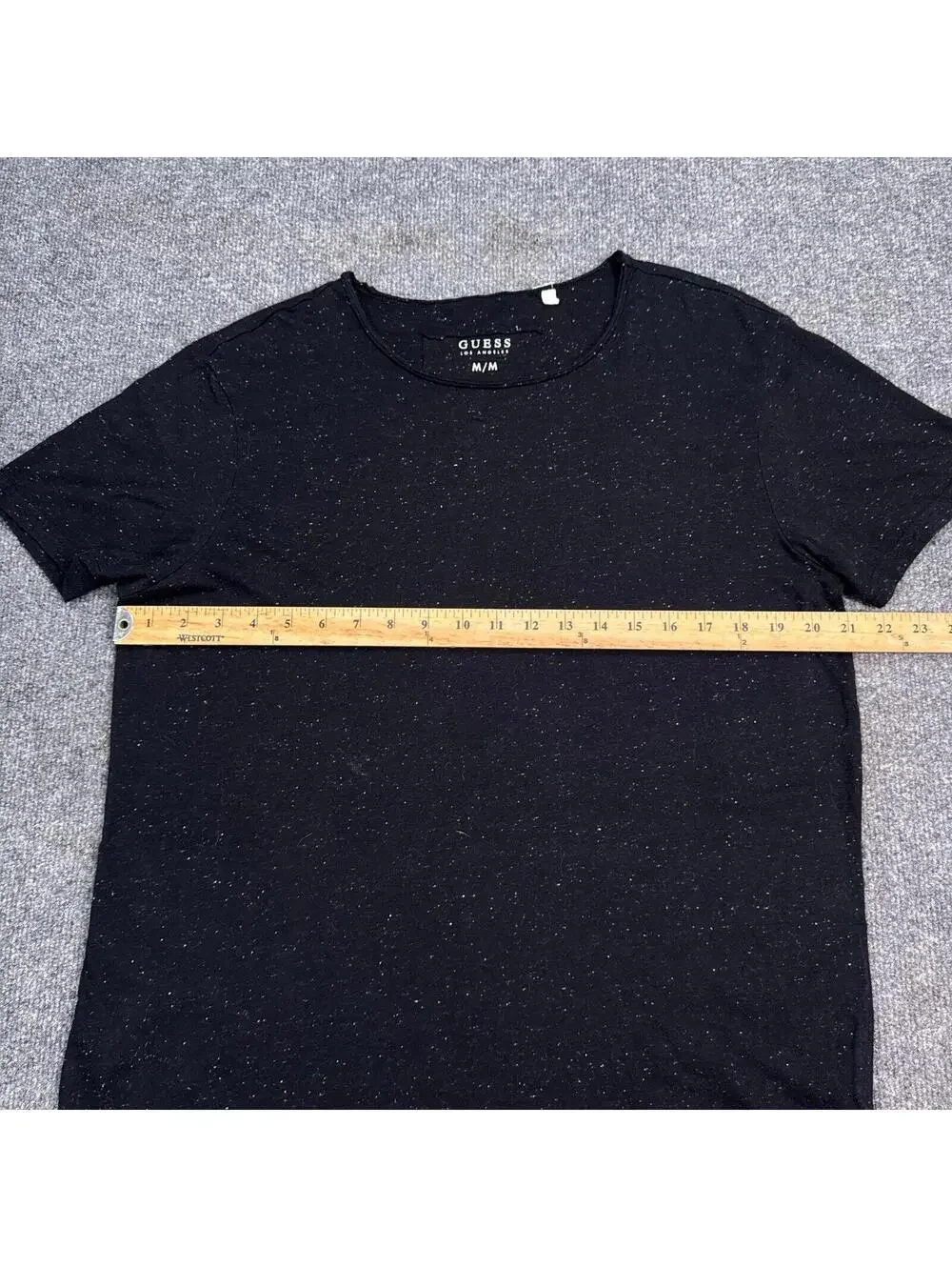 GUESS Tee Shirt Mens Size Medium Black Dotted Speck Crew Neck Short Sleeve - Picture 10 of 12